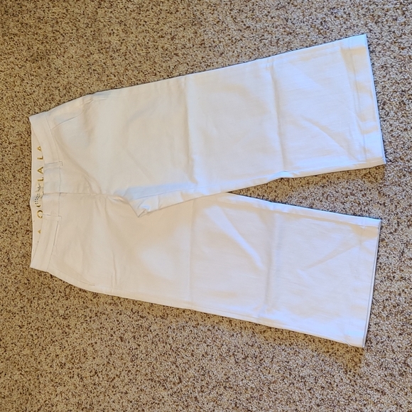 Kate Spade NWOT Broome Street fresh white denim wide leg pants/culottes - Picture 4 of 14